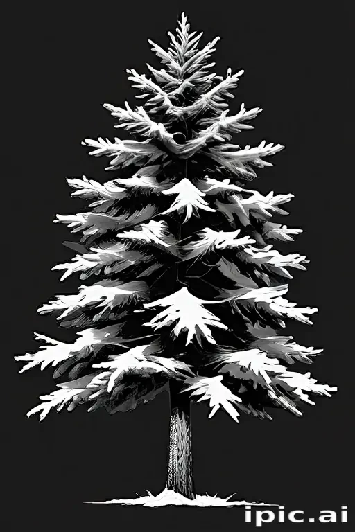 pine tree clipart black and white