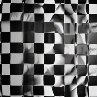 black and white checkered background