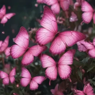 pink butterflies aesthetic
