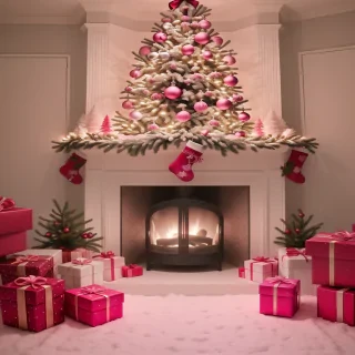 pink christmas aesthetic