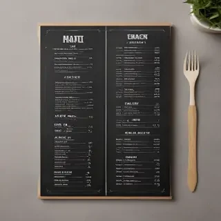 menu mock up
