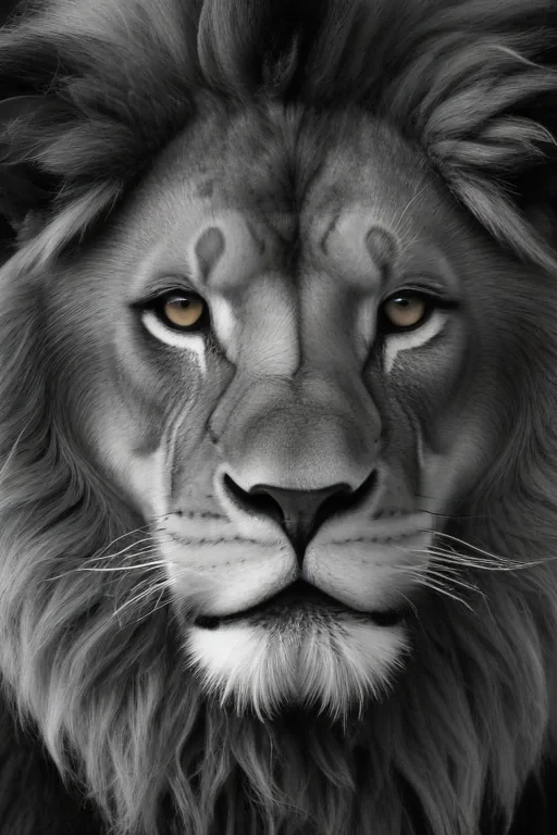 lion black and white