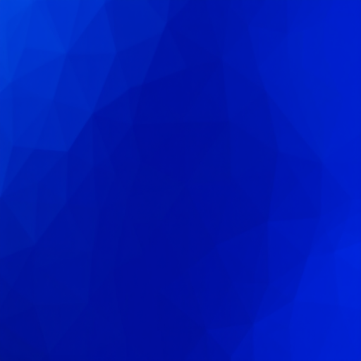 create a high-resolution abstract background with a gradient of deep blue shades resembling a low-poly design, use a Canon EOS R5 with a 50mm f/1.2 lens, aperture set to f/8, ISO 100, and a shutter speed of 1/125s, capture the image from a slight angle to add depth and texture.