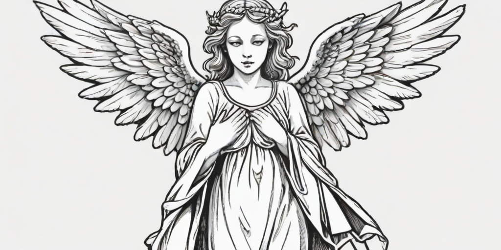 angel clip art black and white