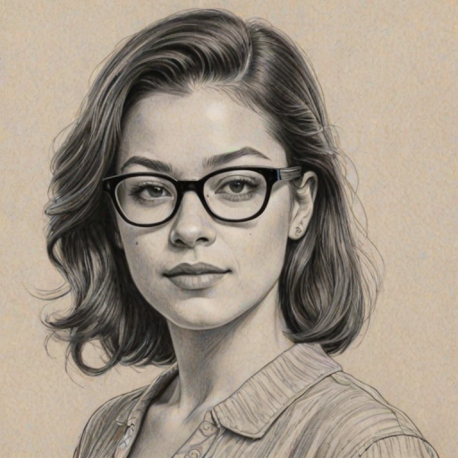 Resplendent Tatiana Maslany, pencil sketch, portrait of Beauteous woman 1955s in glasses, hair style beatnik, outline, clear lines, fine lines, 8k