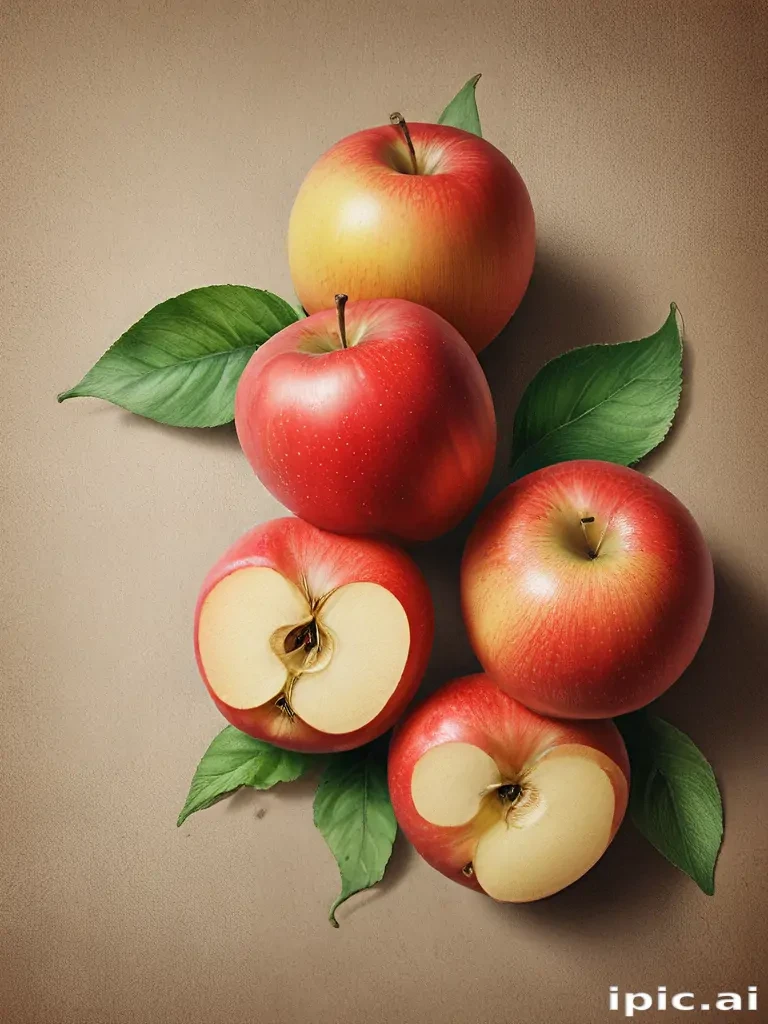 drawn apples