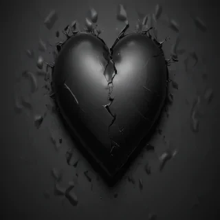 black broken heart