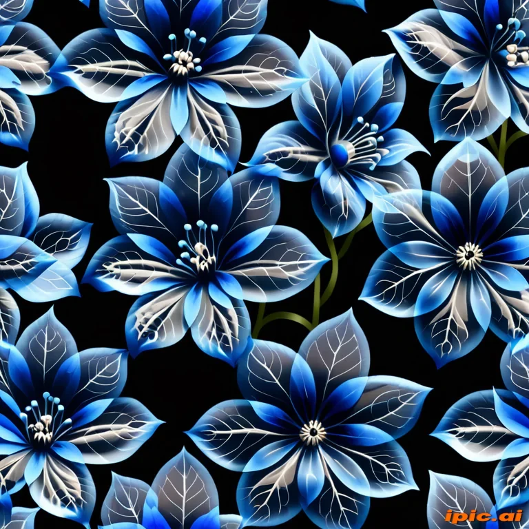 blue flowers transparent