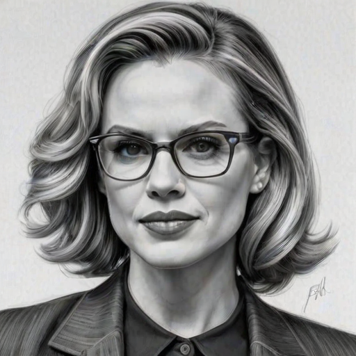 Enticing Hillary Swank, pencil sketch, portrait of Delightful woman 1937s in glasses, hair style beatnik, outline, clear lines, fine lines, 8k