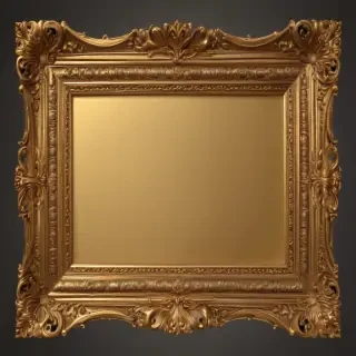 rectangle gold frame png