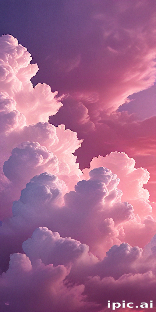 Majestic Pink and Purple Clouds Dancing Across the Evening Sky