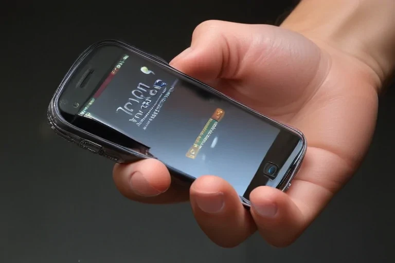 hand holding cell phone