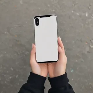 holding phone