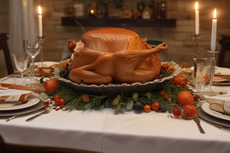 Delicious Thanksgiving Feast: A Golden Brown Turkey Centerpiece on ...