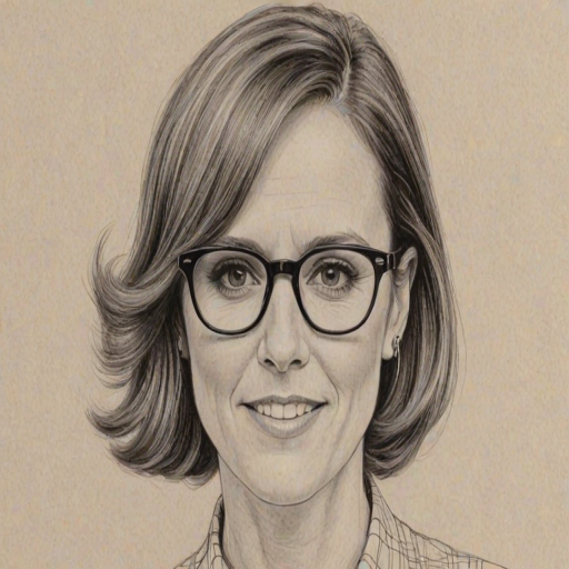 Splendid Molly Shannon, pencil sketch, portrait of Beauteous woman 1961s in glasses, hair style beatnik, outline, clear lines, fine lines, 8k