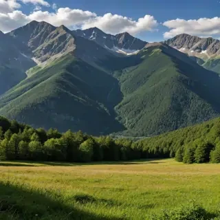 mountainous background