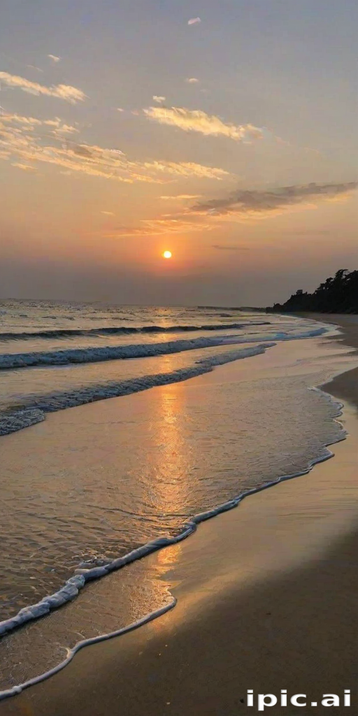 sun set on beach
