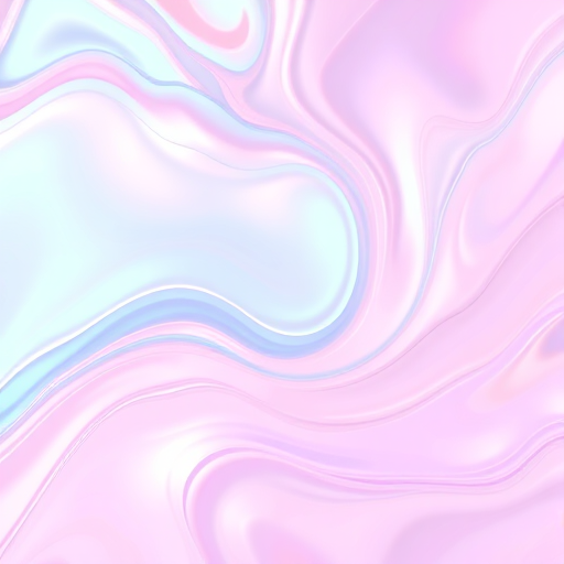 Create an abstract image featuring swirling pastel colors with a glossy, iridescent texture resembling fluid or flowing liquid with hints of pink, blue, and metallic sheen.