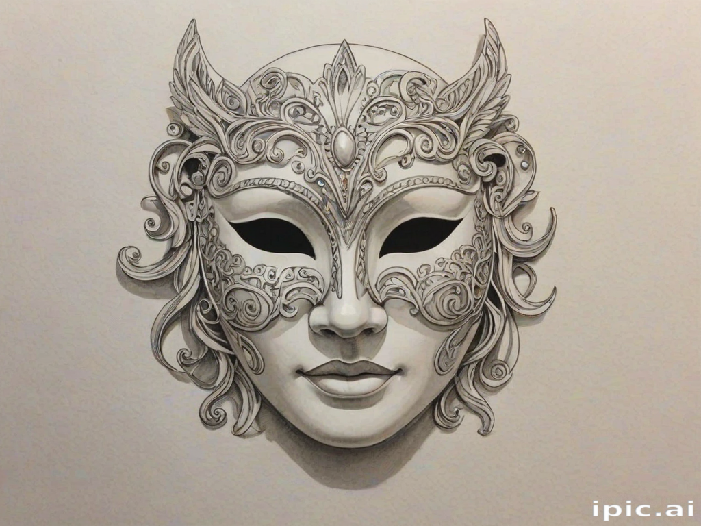 drawing of a mask