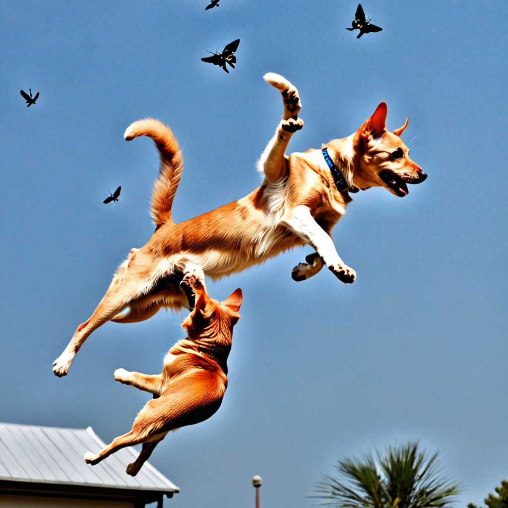 cats and dogs falling from the sky