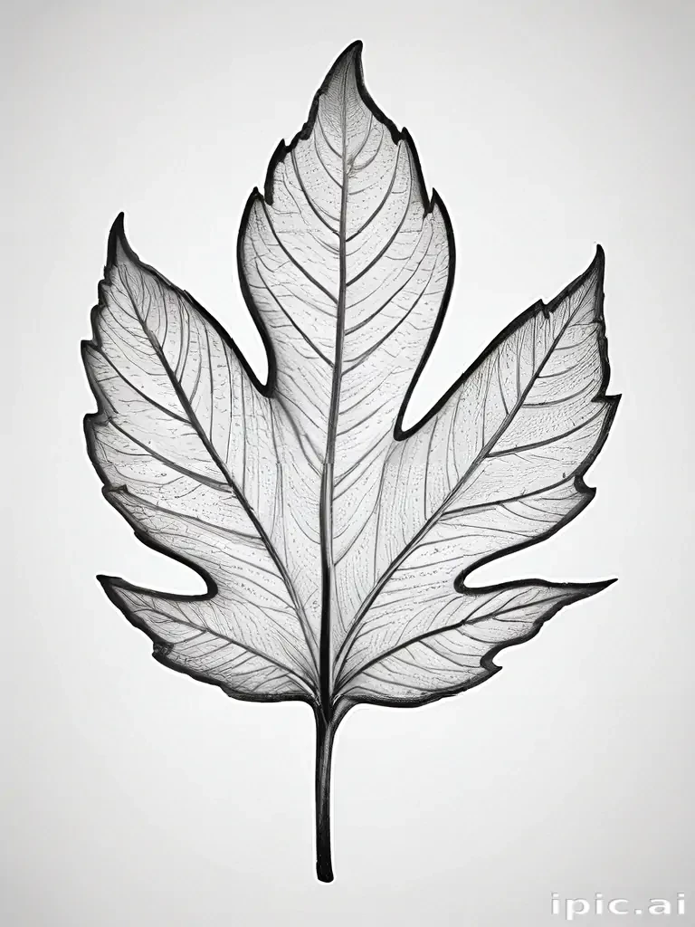 black and white clipart leaf