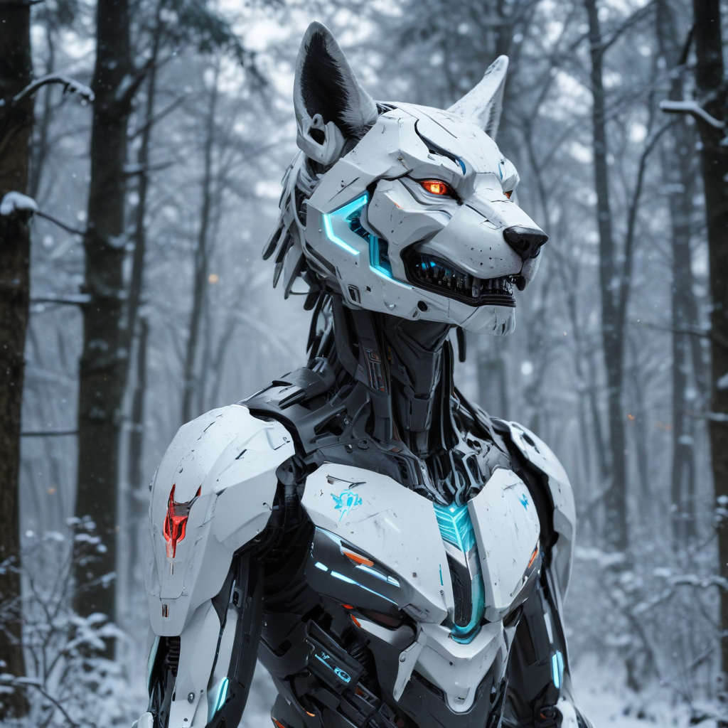 asus rog strix, transformer, full body, tron, white neon where wolf ...