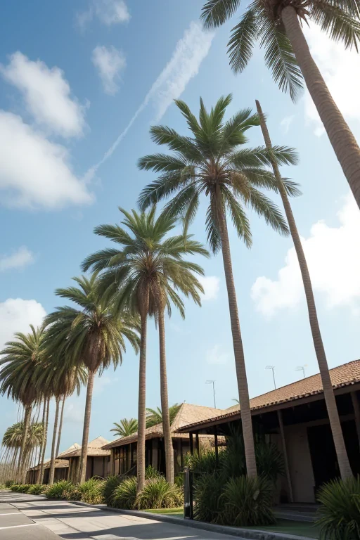 transparent palm trees