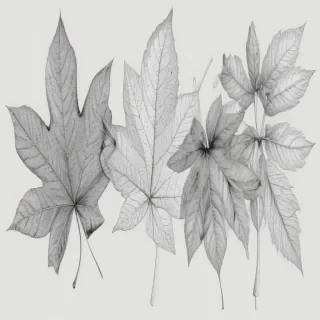 leaves clip art black and white