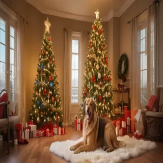 christmas dog background