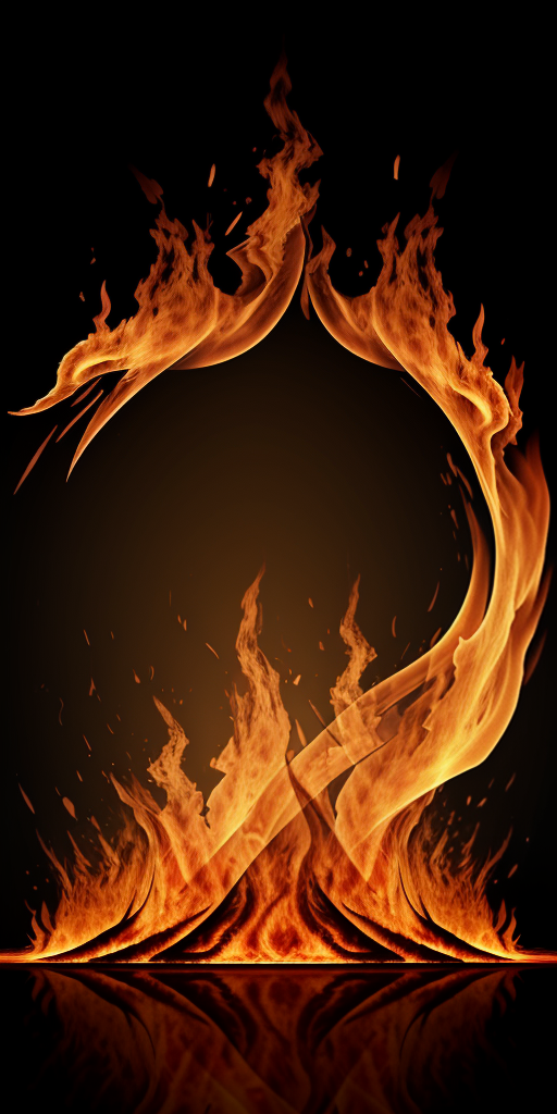Dynamic Flames Dancing Elegantly Against a Dark Background, Creating ...