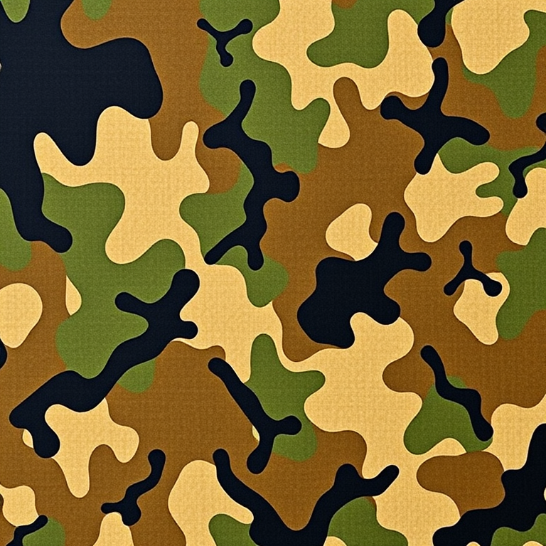 Generate a high-resolution digital camouflage pattern, using a Canon EOS 5D Mark IV, aperture f/8, ISO 100, shot from a top-down view in a macro photography style to capture intricate details and enhance color depth.