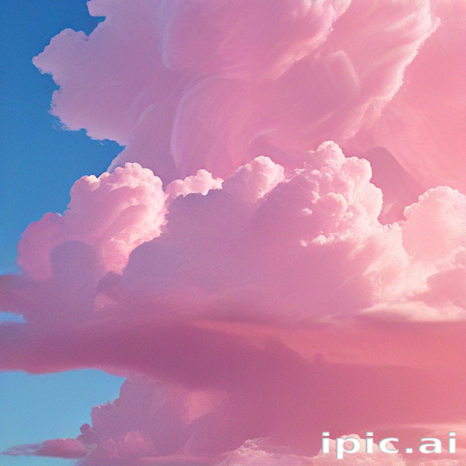 Soft Pink Clouds Against a Bright Blue Sky at Sunset