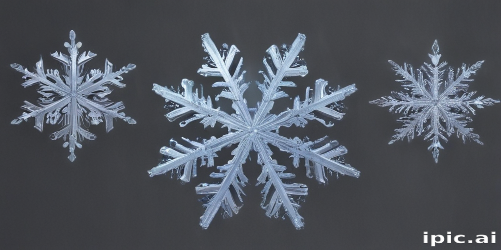 Intricate Designs of Unique Snowflakes Captured Against a Dark Background