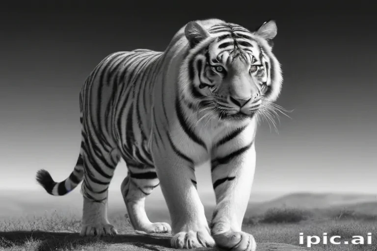 tiger clipart black and white