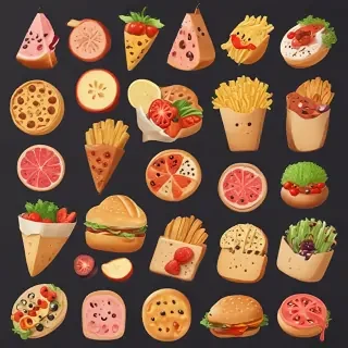 animated food
