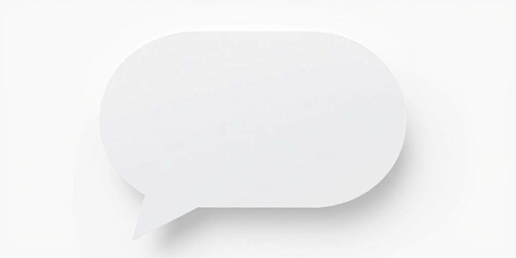 Create a high-resolution vector graphic of a speech bubble, using a Canon EOS R5 camera, 50mm lens, aperture f/2.8, ISO 100, with a clean white background and soft shadows for enhanced depth.
