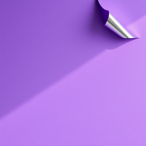 Create a high-resolution image of a simple purple rectangular background with a curled silver corner, using a 50mm lens, f/2.8 aperture, ISO 100, shot in natural lighting, from a straight-on angle with a soft focus to enhance depth.