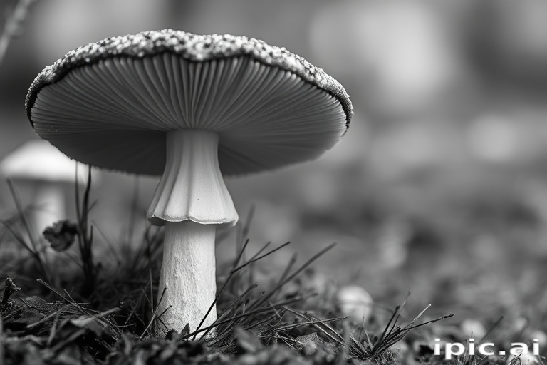 mushroom black and white