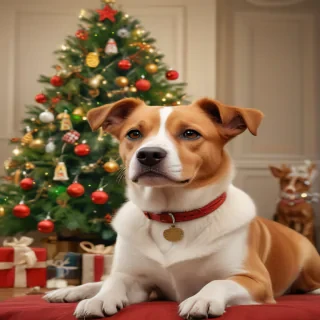 dog christmas background