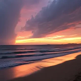 sun set on beach