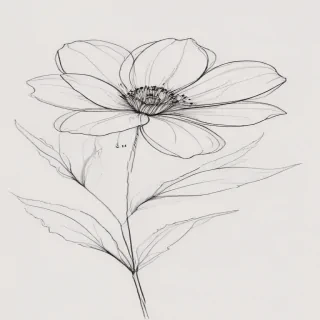 simple flower line art