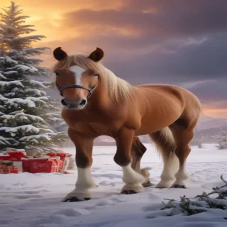 merry christmas images with horses
