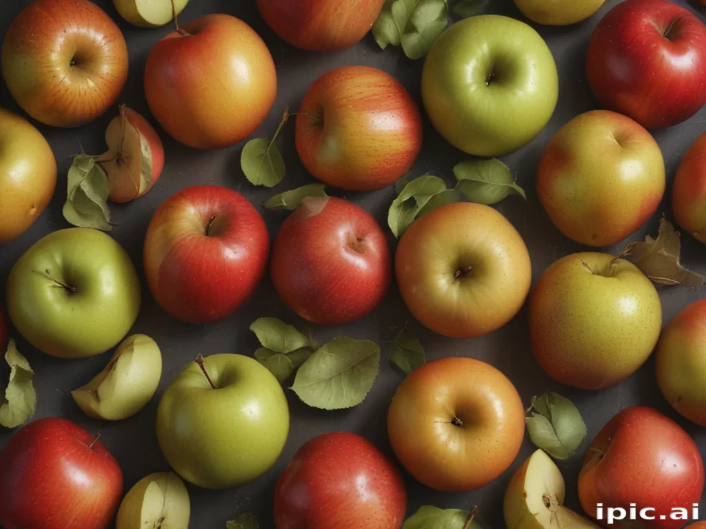 drawn apples