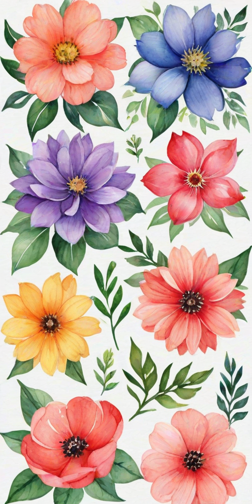 watercolor flowers clipart