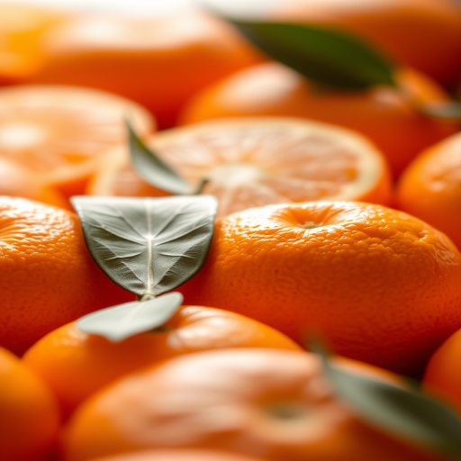 Close-up photo of fresh oranges arranged neatly, natural light, shallow depth of field, f/2.8, ISO 100, 50mm lens, DSLR camera, vibrant colors, high resolution.
