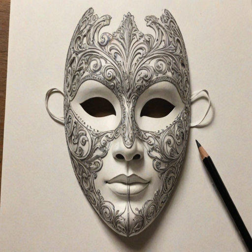 drawing of a mask