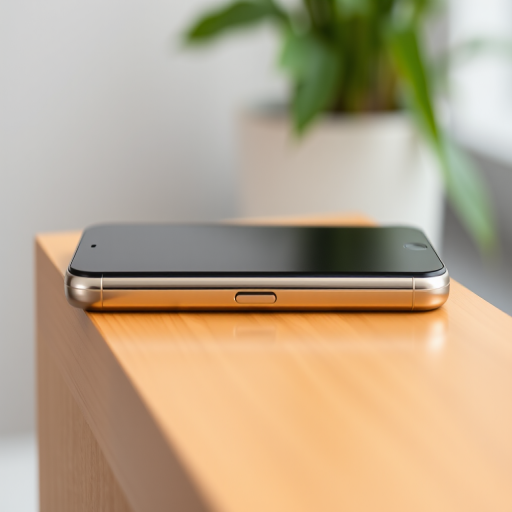 Create a high-resolution image of a smartphone screen in portrait orientation, captured with a DSLR camera using a 50mm lens at f/1.8, ISO 100, shutter speed 1/200s, natural lighting, focus on the sleek design and smooth edges of the device.