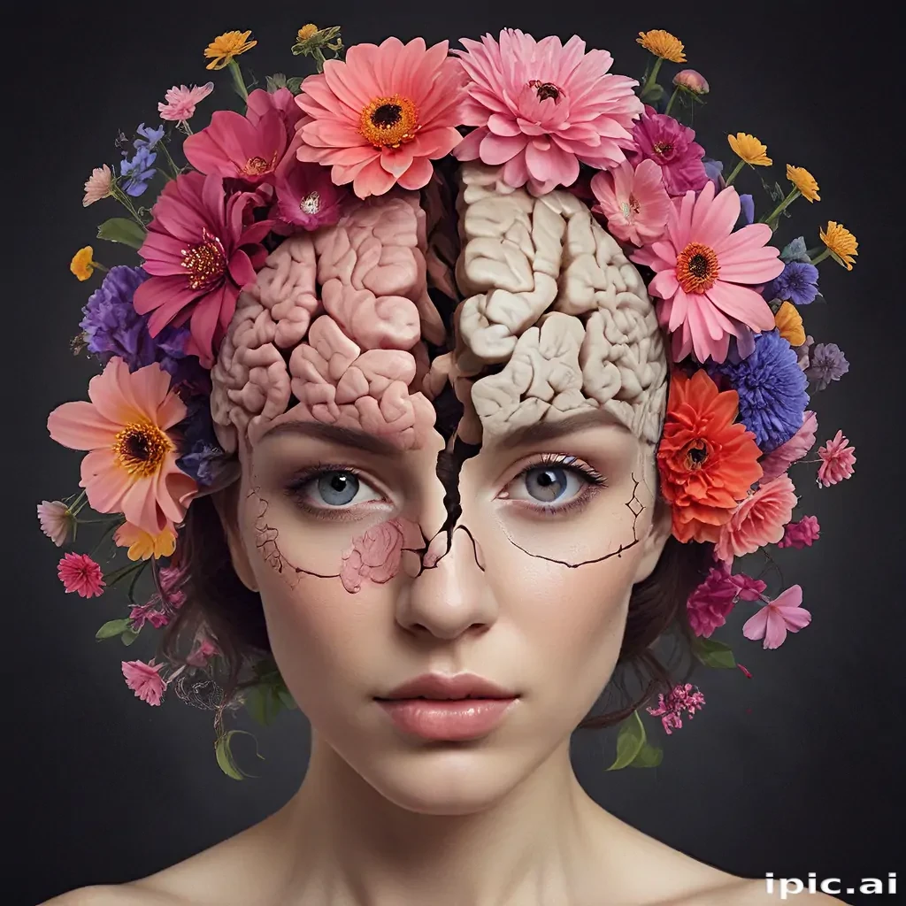 half brain half flowers