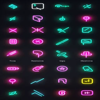 neon app icons