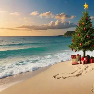 christmas beach wallpaper
